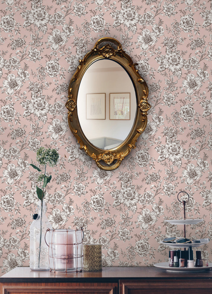 Pink Winifred Peel & Stick Wallpaper