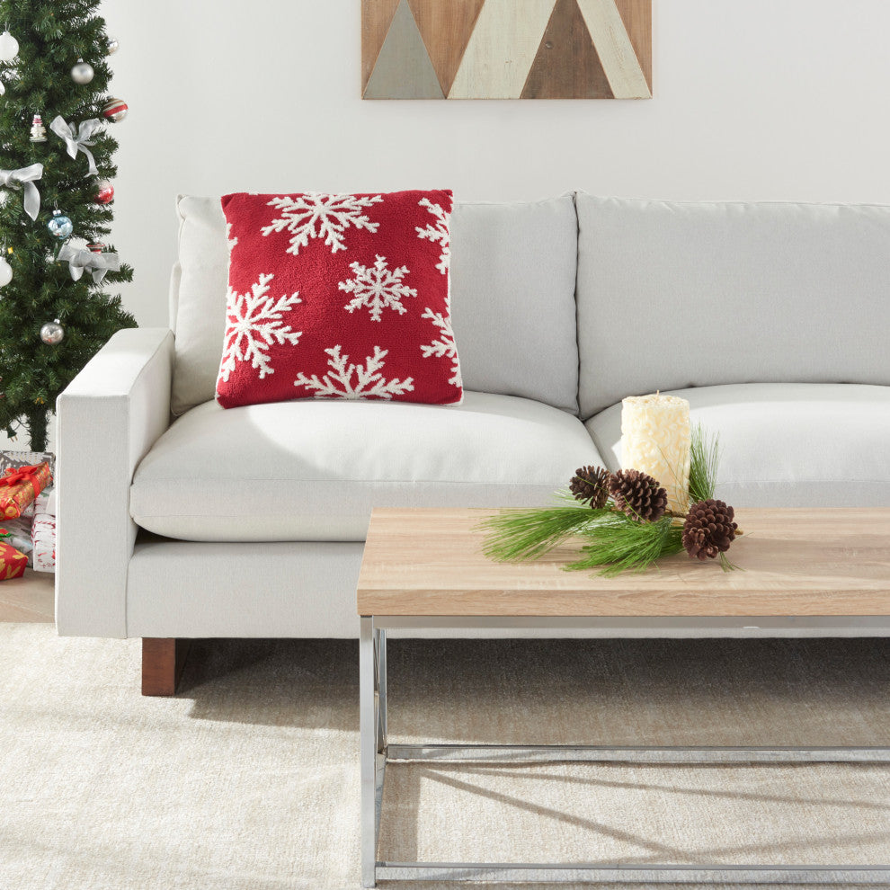 Mina Victory TL902 Throw Pillow, Red, 20" X 20"