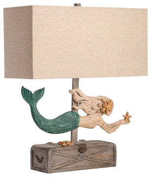 27"H Brown Resin Table Lamps With Tan Rectangle Shade, Set of 2