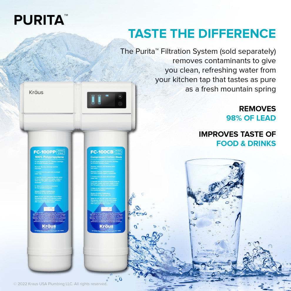 Purita 2-Stage Carbon Water Filtration, White