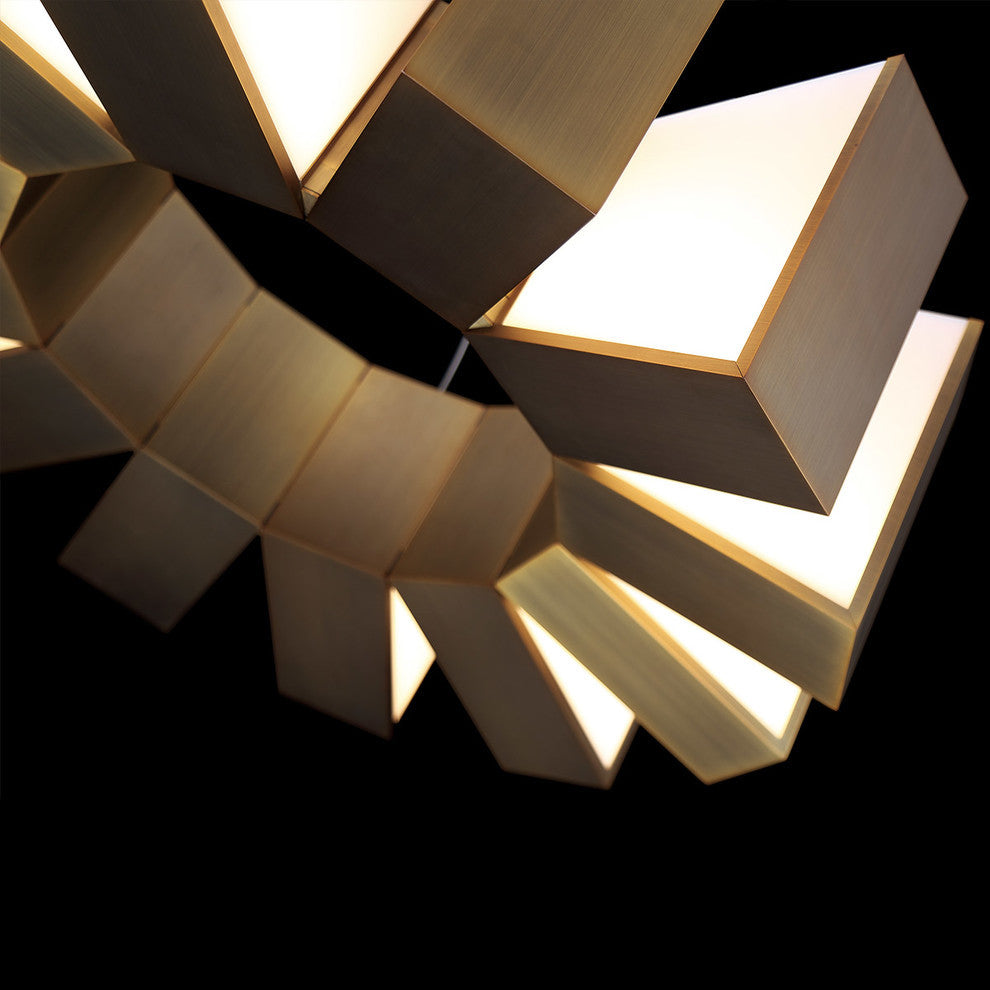 Chronos 34" LED Pendant 3000K, Aged Brass