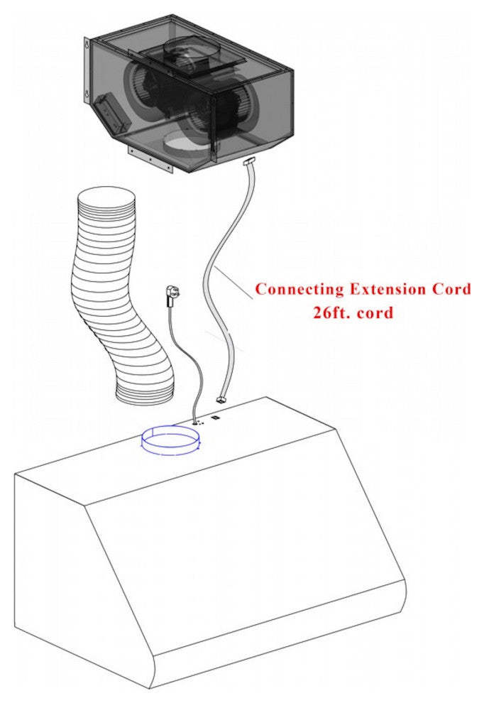ZLINE 46 in. Remote Blower Range Hood Insert, Stainless Steel, 695-RD-46