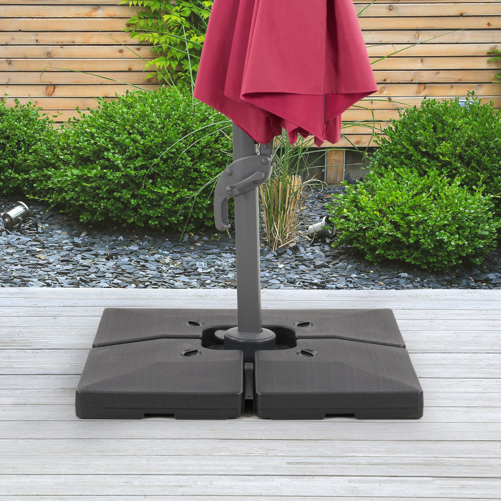 CorLiving Dark Gray Plastic Deluxe Patio Bases for Heavy & Offset Umbrellas