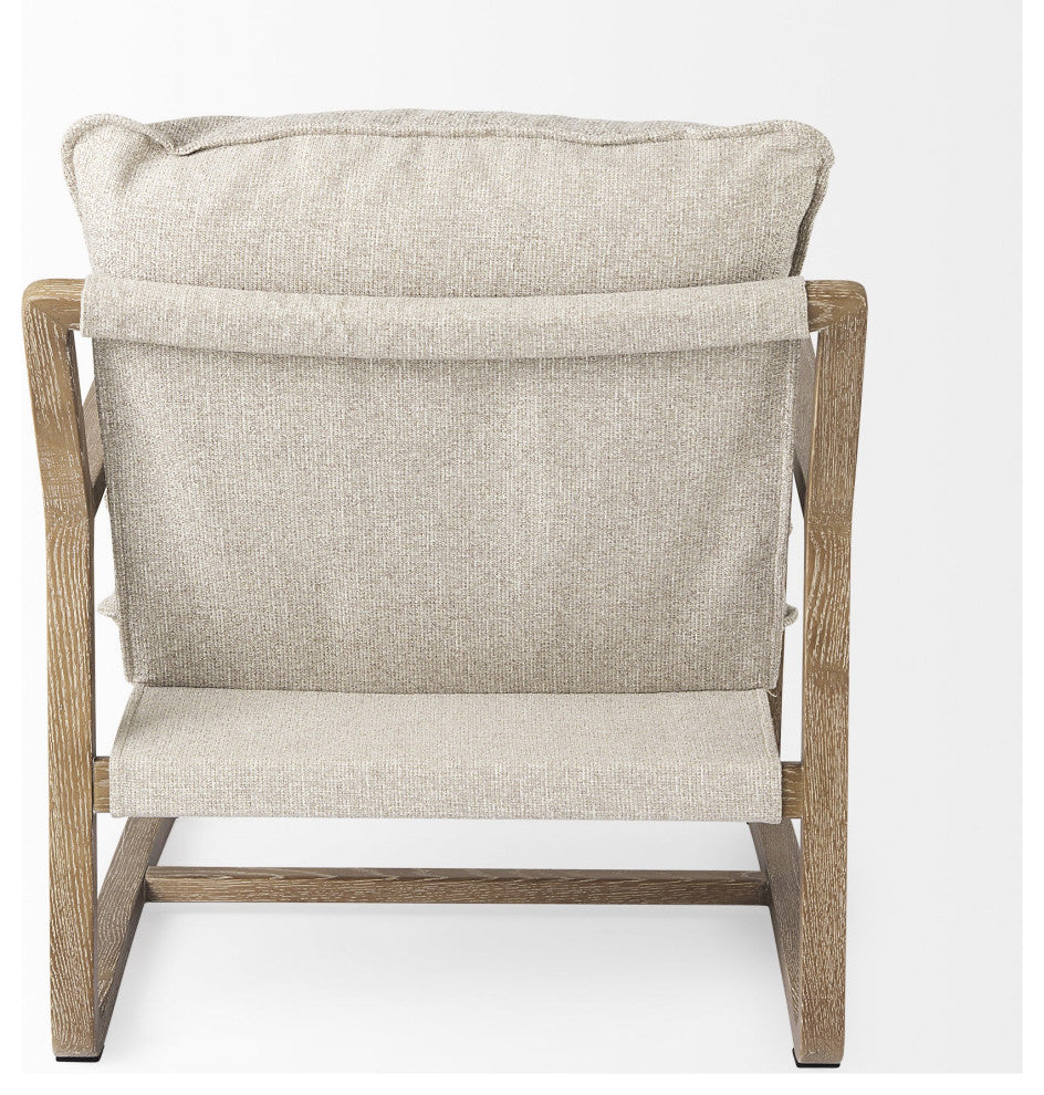 Modern Rustic Cozy Brown and Oatmeal Accent Chair