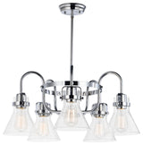 Maxim 26117 Seafarer 5 Light 24" Seedy Glass Chandelier - Polished Chrome