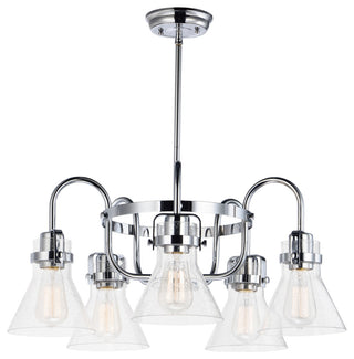 Maxim 26117 Seafarer 5 Light 24" Seedy Glass Chandelier - Polished Chrome
