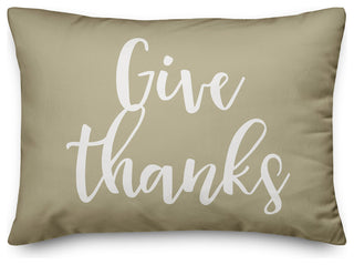 Give Thanks Lumbar Pillow, Beige, 14"x20"