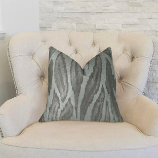 Agate River Gray Silver Ivory Handmade Luxury Pillow, 16"x16"