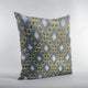 Plutus Velvet Majestic Blue, Citrine, Cream Handmade Luxury Pillow, 22"x22"