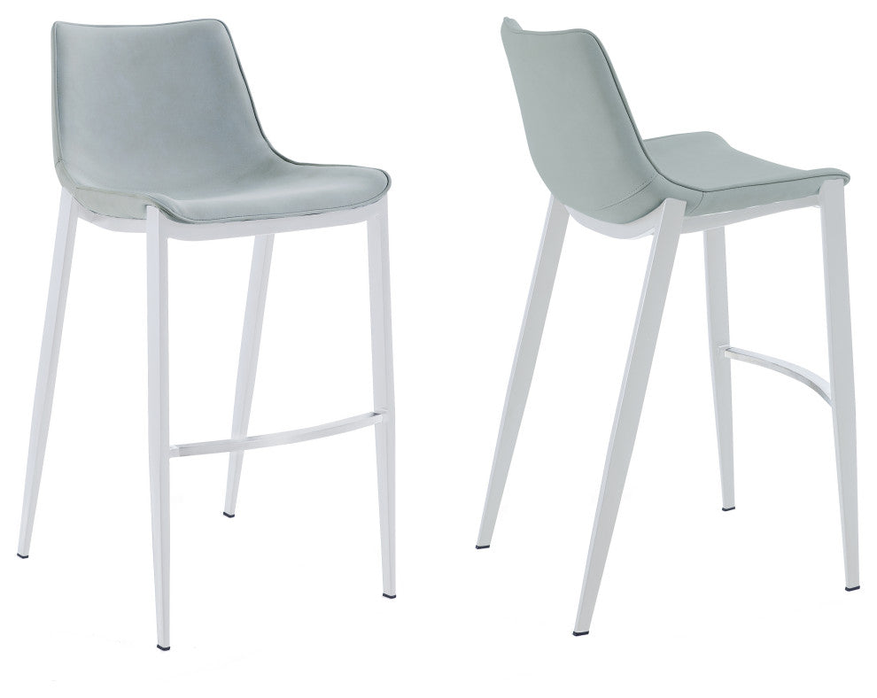 Modrest Jane Modern Light Gray Counter Stool, Set of 2