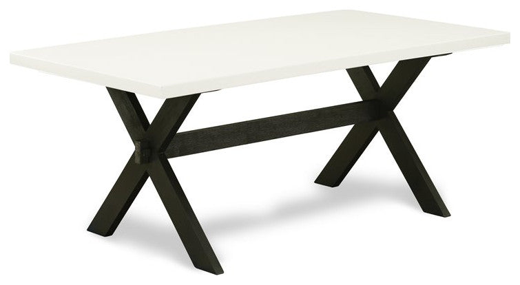 9-Piece Dining Set, Table and 8 Chairs With Dark Gotham Gray, Linen Fabric