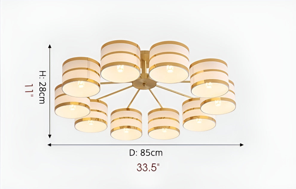 Inarzo | Post-Modern LED Chandelier For Bedroom, Study, Dining Room, 10 Heads