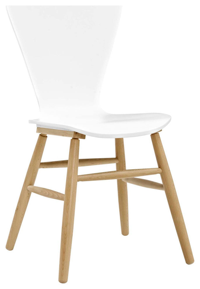 White Cascade Wood Dining Chair