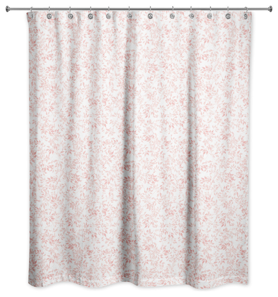 Blush Leaves 71x74 Shower Curtain