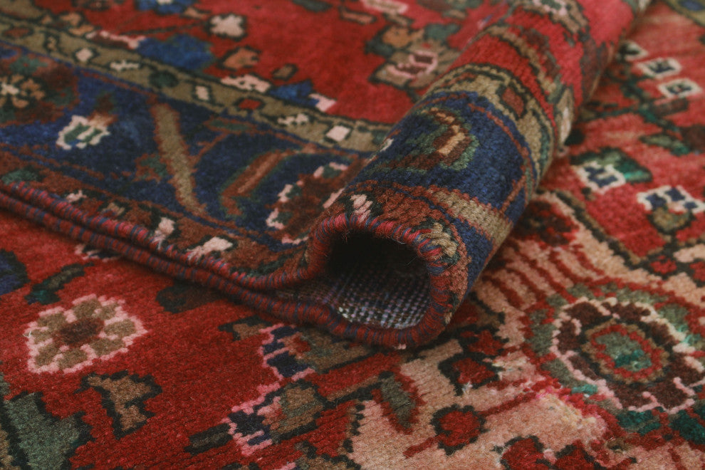 Fine Vintage Distressed Kinslee Red/Navy Runner, 2'8x9'10