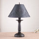 Handcrafted Wood Butchers Table Lamp With Punched Tin Shade, Black
