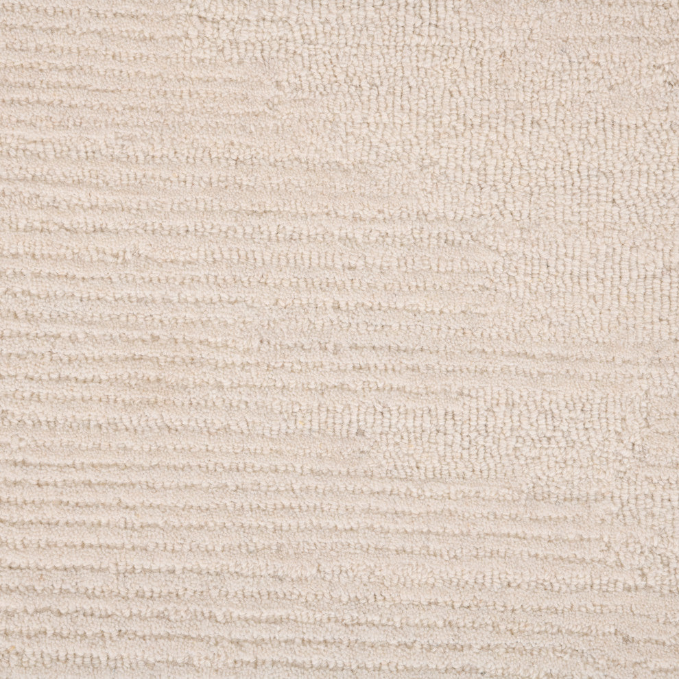 Mexico Abstract Ivory Hand-Hooked Area Rug 3'6" x 5'6"