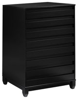 4-Drawer Solid Wood Contemporary Chest - Black