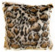 Plutus Brown Tiger Animal Faux Fur Luxury Throw Pillow, 26"x26"