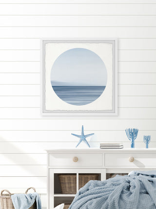 "Calm Blue Ocean" Framed Painting Print, 18x18