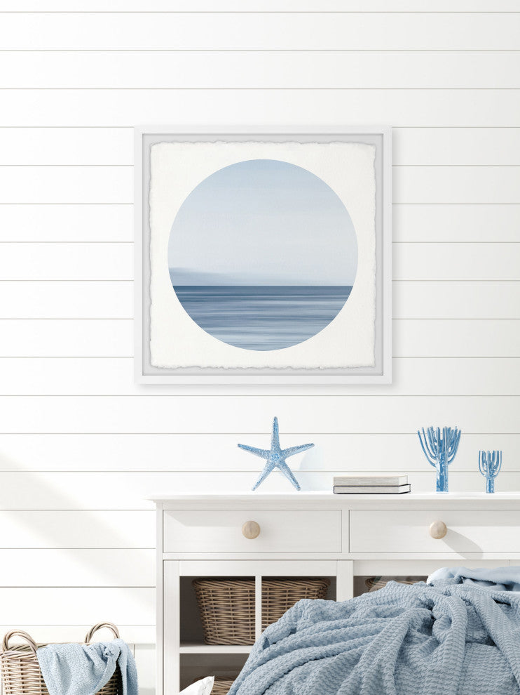 "Calm Blue Ocean" Framed Painting Print, 18x18