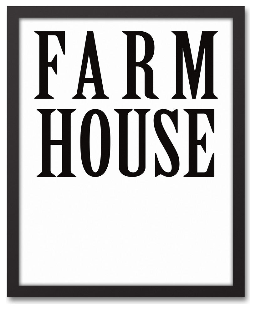 Farm House 16x20 Black Framed Canvas