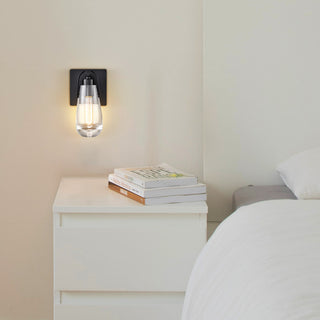 Black Raindrop Wall Sconce With Clear Glass
