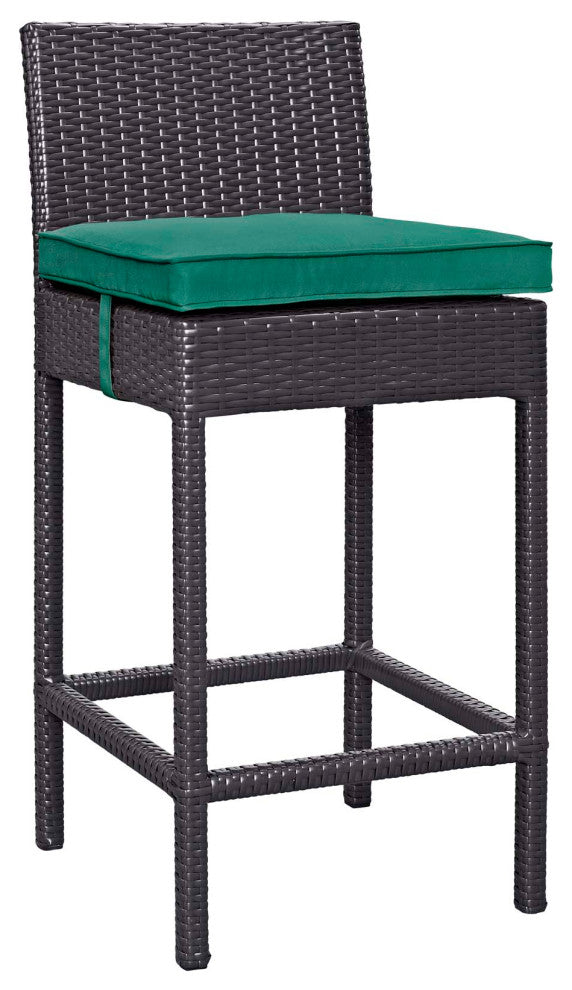 Espresso Green Convene Outdoor Patio Fabric Bar Stool
