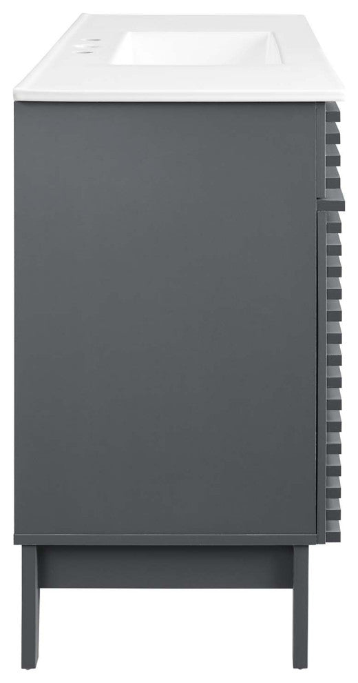 Render 48" Single Sink Bathroom Vanity, Gray White