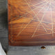 Natural Geo Rosewood Square End Table Abstract Golden Brass Inlay