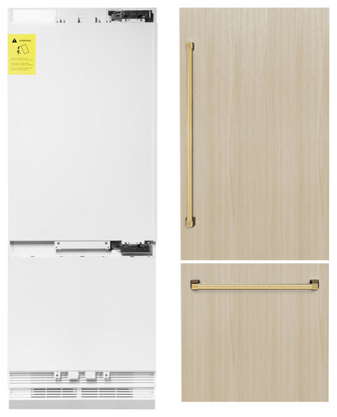 ZLINE 30" Built-in Refrigerator With a Gold Handle, RBIVZ-30-G