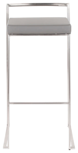 LumiSource Fuji Barstool, Stainless Steel Set of 2, Grey