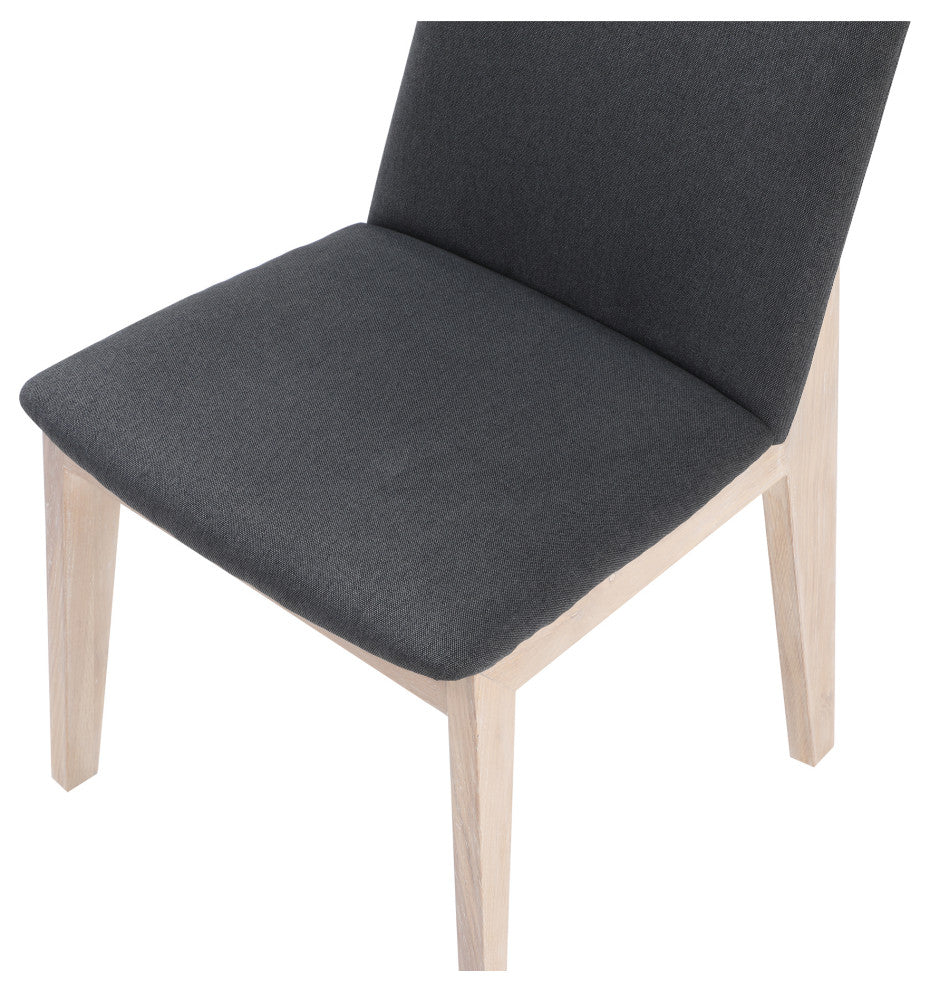 Mid - Century Modern Deco Oak Dining Chair Dark Grey - M2 - Grey