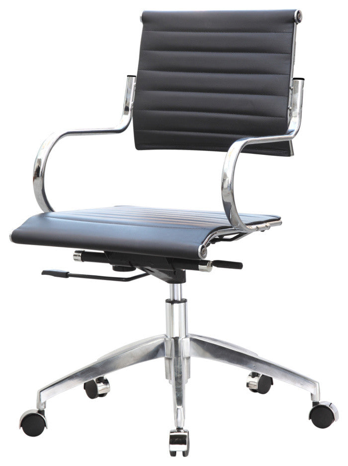 Classics Flees Office Chair Mid Back, Black
