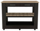 Brooklyn 80 Light Oak Accented Kitchen Island, with Shelves and Drawers, Black