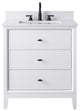 Vanity Art Bathroom Vanity with Engineered Marble Top and Sink, White, 30", Matte Black