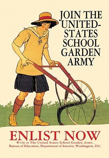 Join the United States School Garden Army- Gallery Wrapped Canvas Art 28" x 42"