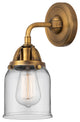 Small Bell Sconce, Brushed Brass, Clear, Clear