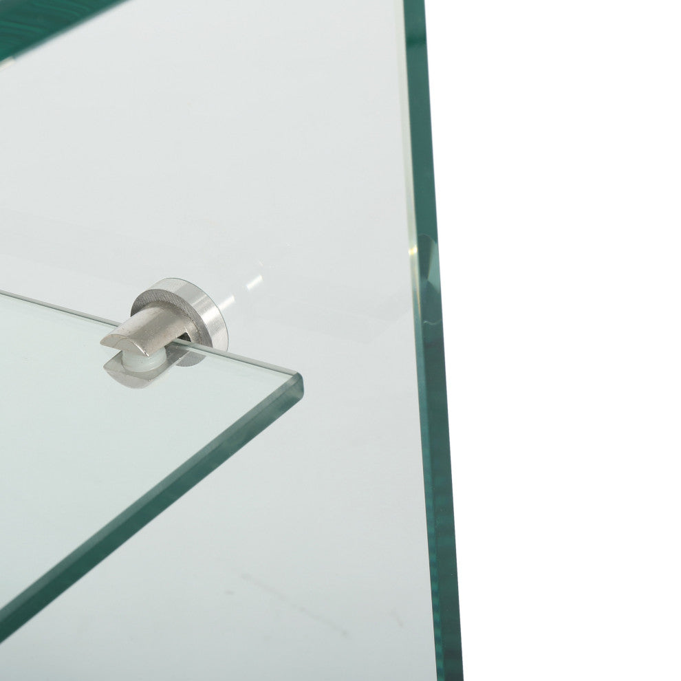 GDF Studio Classon Glass Rectangle Coffee Table With Shelf