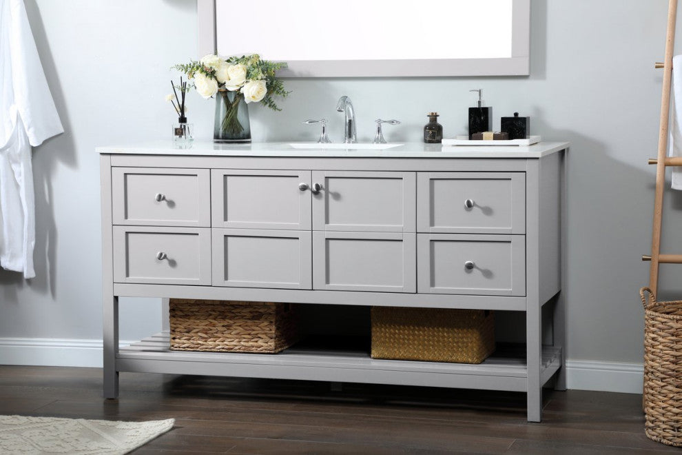 Elegant VF16460GR 60"Single Bathroom Vanity, Gray