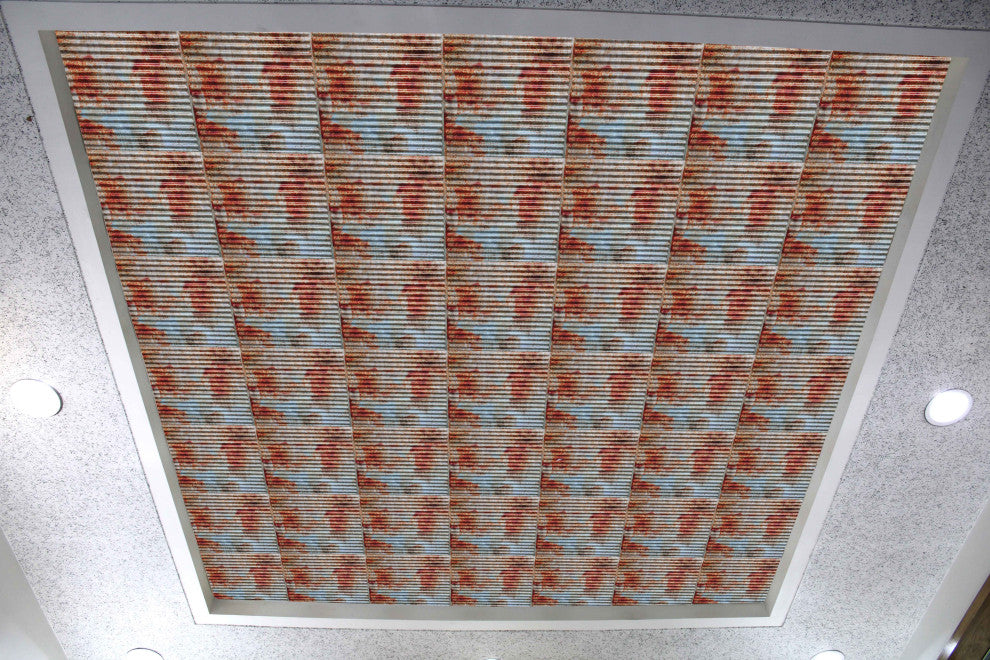 Old Tin Roof 3D Ceiling Panels, 2'x2', 4 Sq Ft