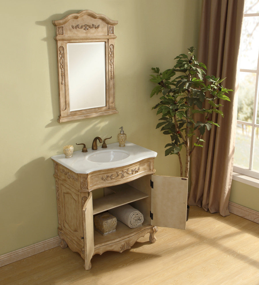 32" Single Bathroom Vanity, Vintage Mint