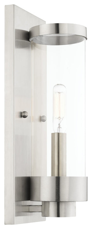 Brushed Nickel Transitional Outdoor Wall Lantern