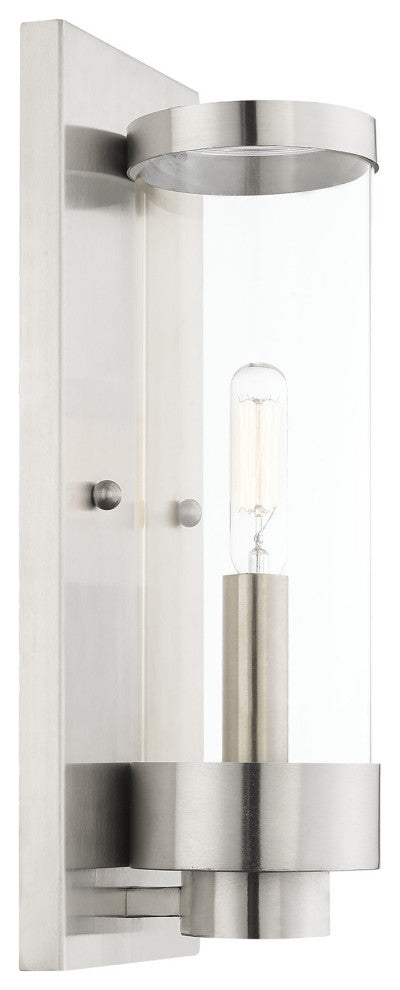 Brushed Nickel Transitional Outdoor Wall Lantern