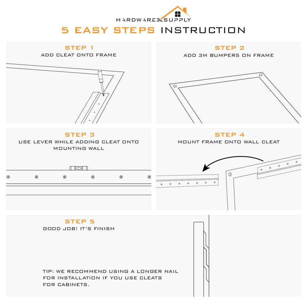 HardwareX Supply French Cleat Picture Hanger, 30 Inch, 2 Pairs