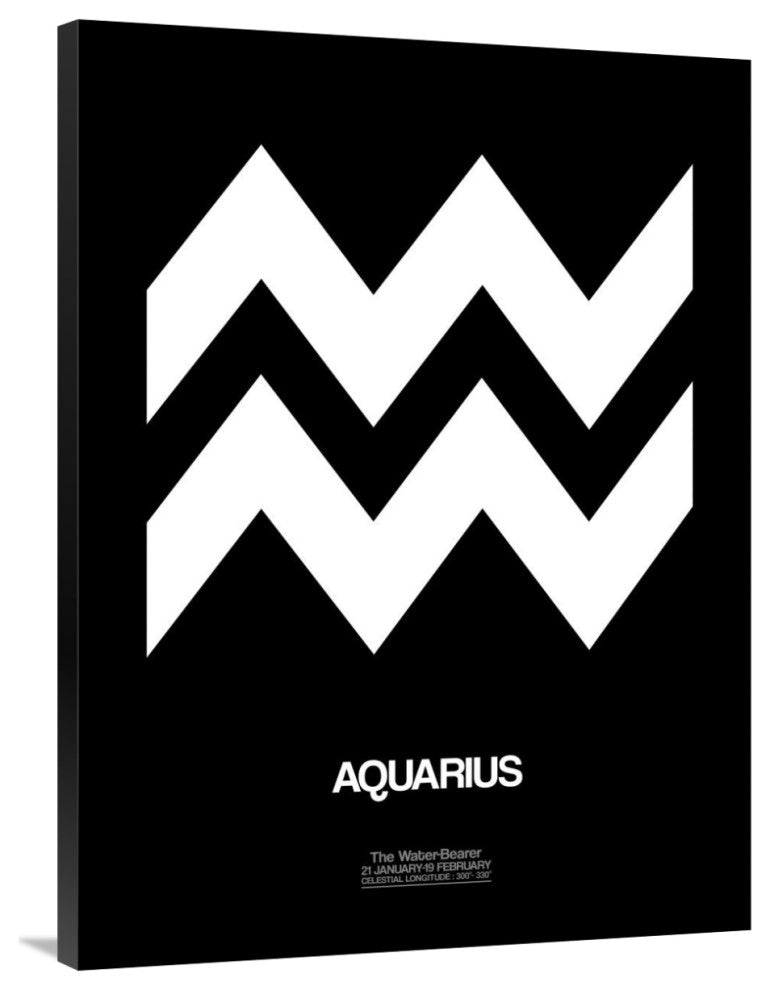 "Aquarius Zodiac Sign White" Fine Art Print