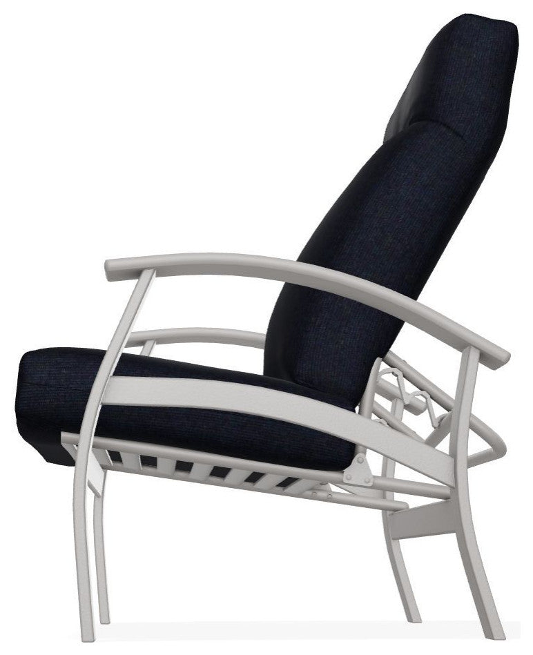 Belle Isle Cushion Outdoor Adjustable Back Chair, Indigo/Warm Gray
