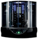 Valencia Steam Shower w/ Heated Massage Bathtub Whirlpool Hot Tub Sauna, Black