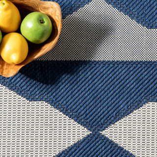 Nuloom Mickey Geometric Indoor/Outdoor Contemporary Area Rug, Navy 4'x6'