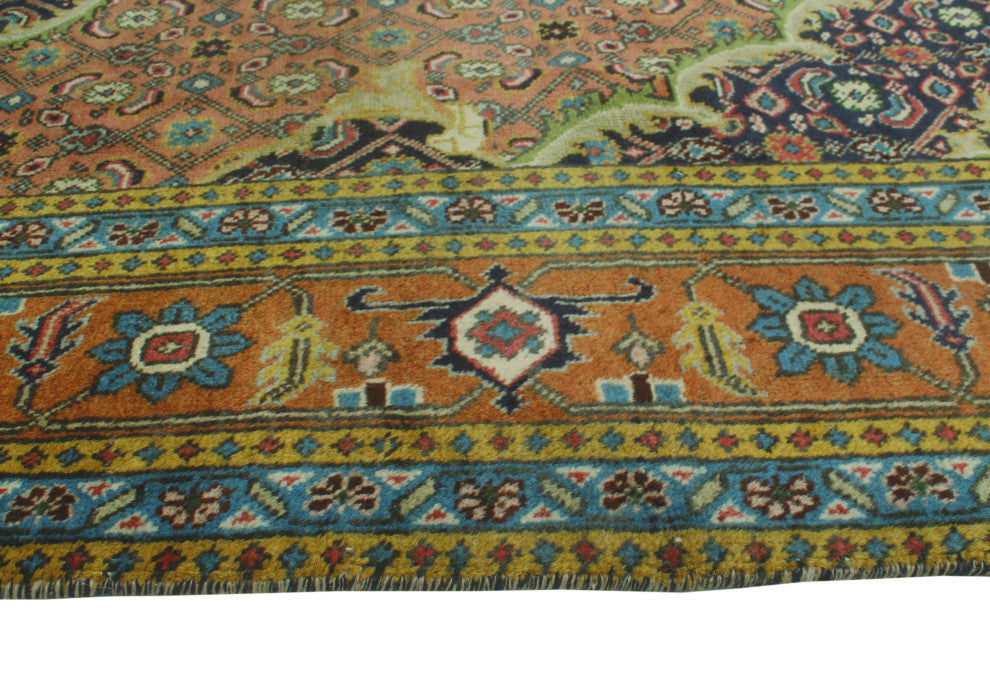 Fine Vintage Distressed Almer Rust/Navy Rug, 6'2x9'7
